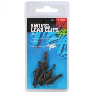 Závěs na boční olovo Giants Fishing Swivel Lead Clips Green 5ks