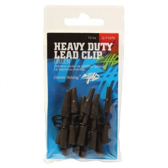Boční závěs Giants Fishing kovový Heavy Duty Lead Clip Green 10ks