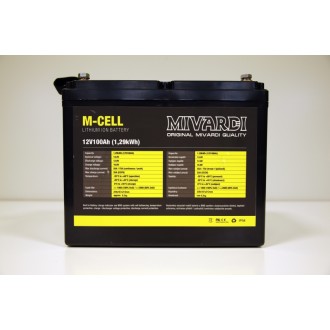 Lithiová baterie Mivardi M-CELL 12V 100Ah + 20A nabíječka