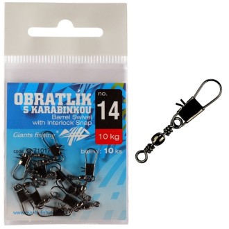 Obratlík s karabinkou Giants Fishing Barrel Swivel with Interlock Snap 10ks