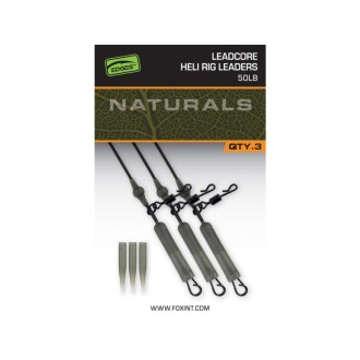 Montáž Fox Naturals Leadcore Heli Rig Leaders 50lb 75cm 3ks