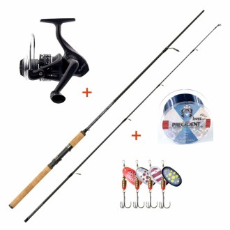 Přívlačový set Mistrall Lamberta XR Spin 2,70m 10-30g s navijákem,vlascem a třpytkami