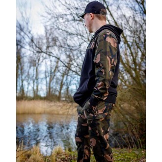 Mikina Fox LW Black/Camo Split Zip Hoody