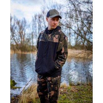 Mikina Fox LW Black/Camo Split Zip Hoody