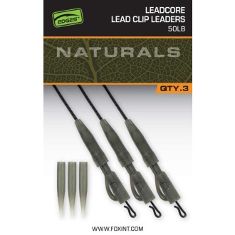 Montáž Fox EDGES™ Naturals Leadcore Power Grip Lead Clip Leaders 3ks