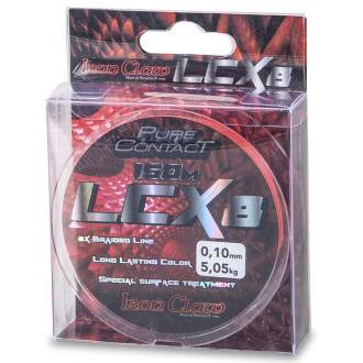 Iron Claw šňůra LCX8 150m 0,21mm červená