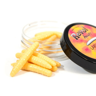 Revol Baits nástraha Larva 50mm příchuť krevetka, barva světle žlutá 10ks