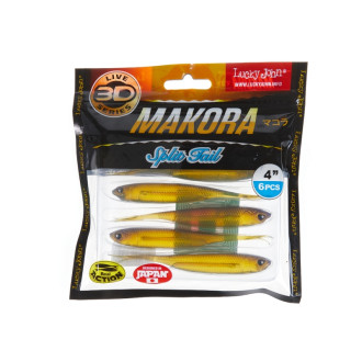 Lucky John 3D Makora Split Tail 4" barva 001 6ks