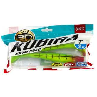 Lucky John 3D Kubira Swim Shad 7" barva PG28 - 2ks