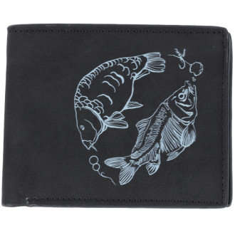 Peněženka Giants Fishing černá dva kapři Black Wallet Two Carps